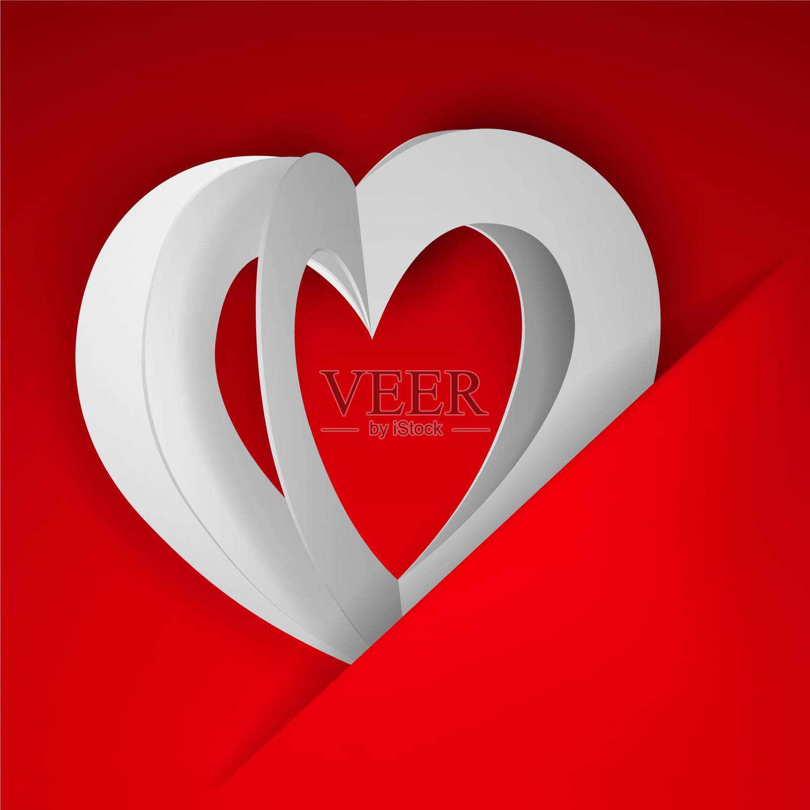 在纸上剪出的心插画图片素材