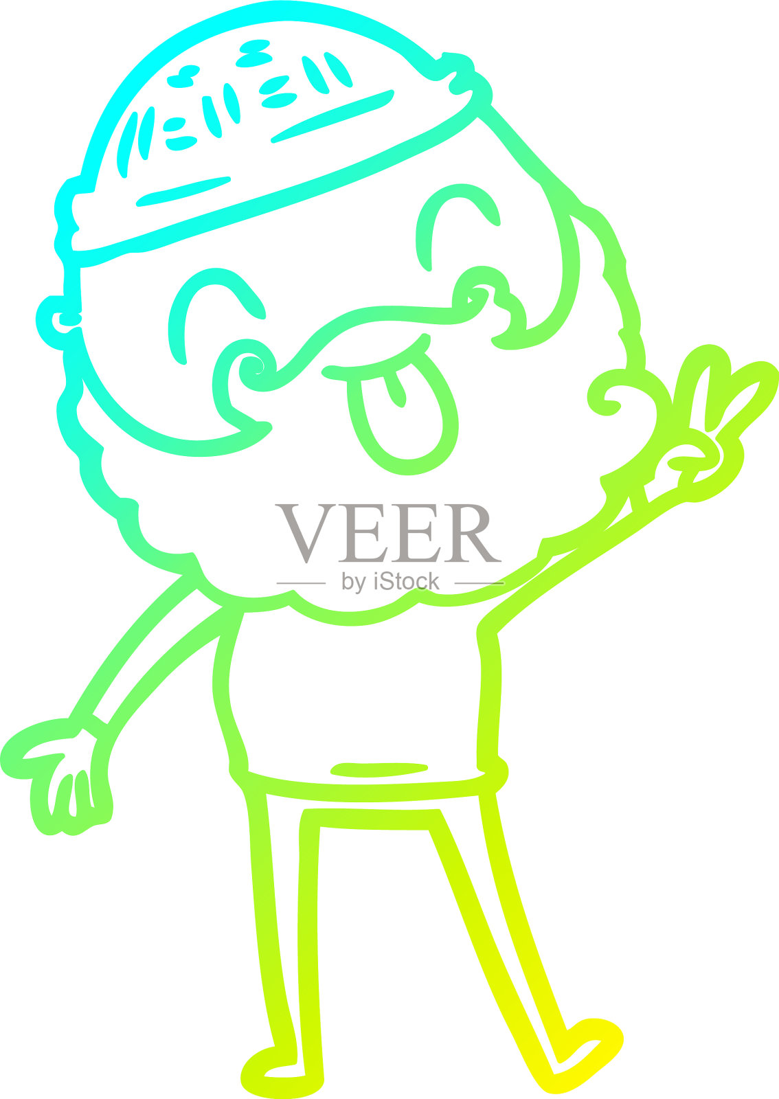 冷梯度线画男人胡子给与设计元素图片