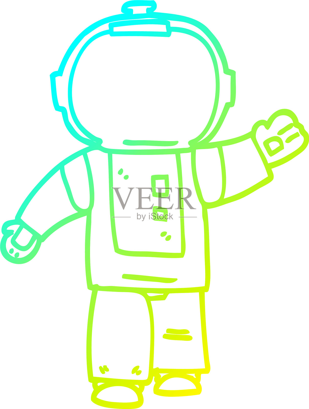 冷梯度线画卡通行走设计元素图片