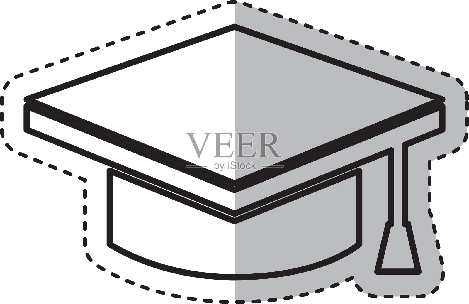 毕业帽孤立图标设计元素图片