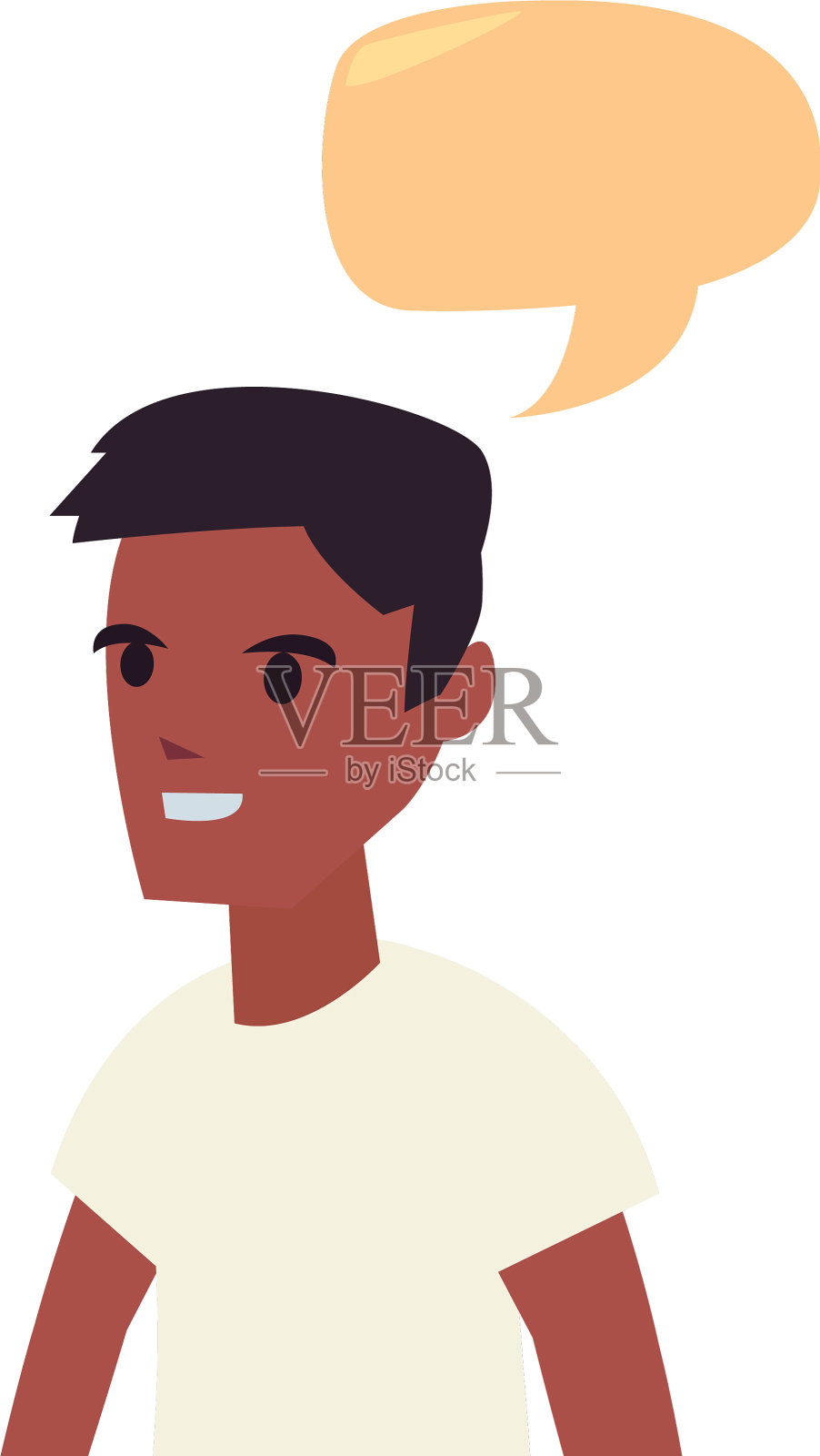 年轻人肖像聊天泡泡设计元素图片