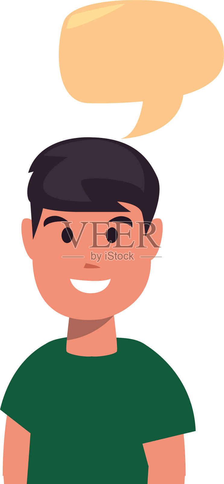 年轻人肖像聊天泡泡设计元素图片