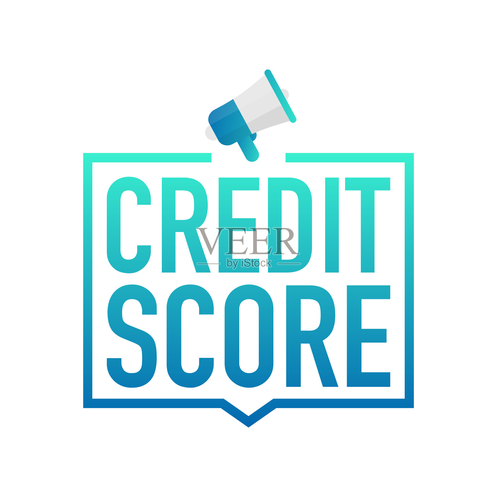 手持扩音器-信用评分插画图片素材