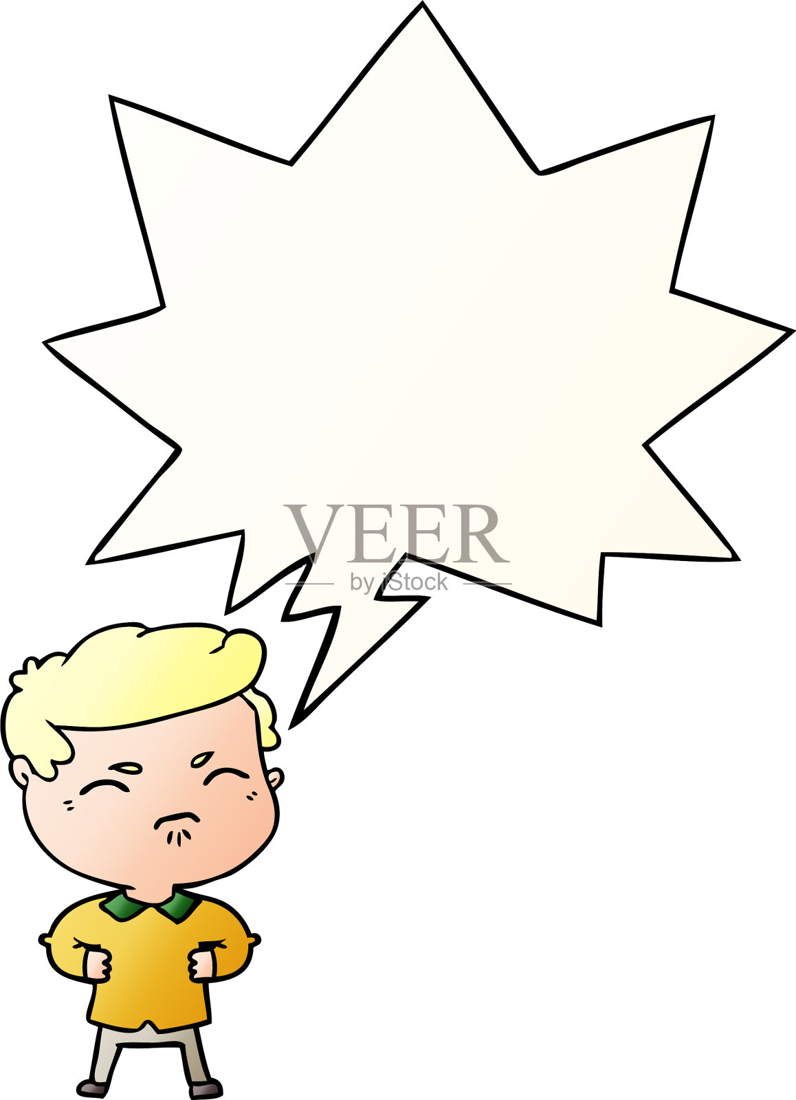 卡通惹恼了人，言语泡在圆滑中设计元素图片