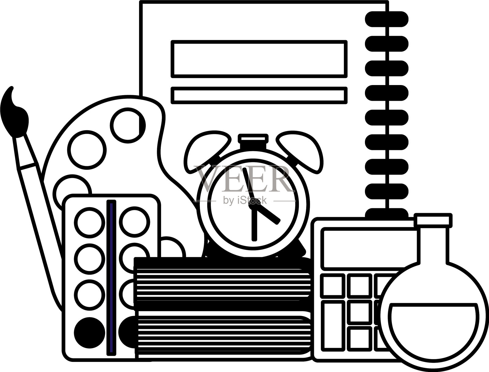 回到学校的平面设计图标素材