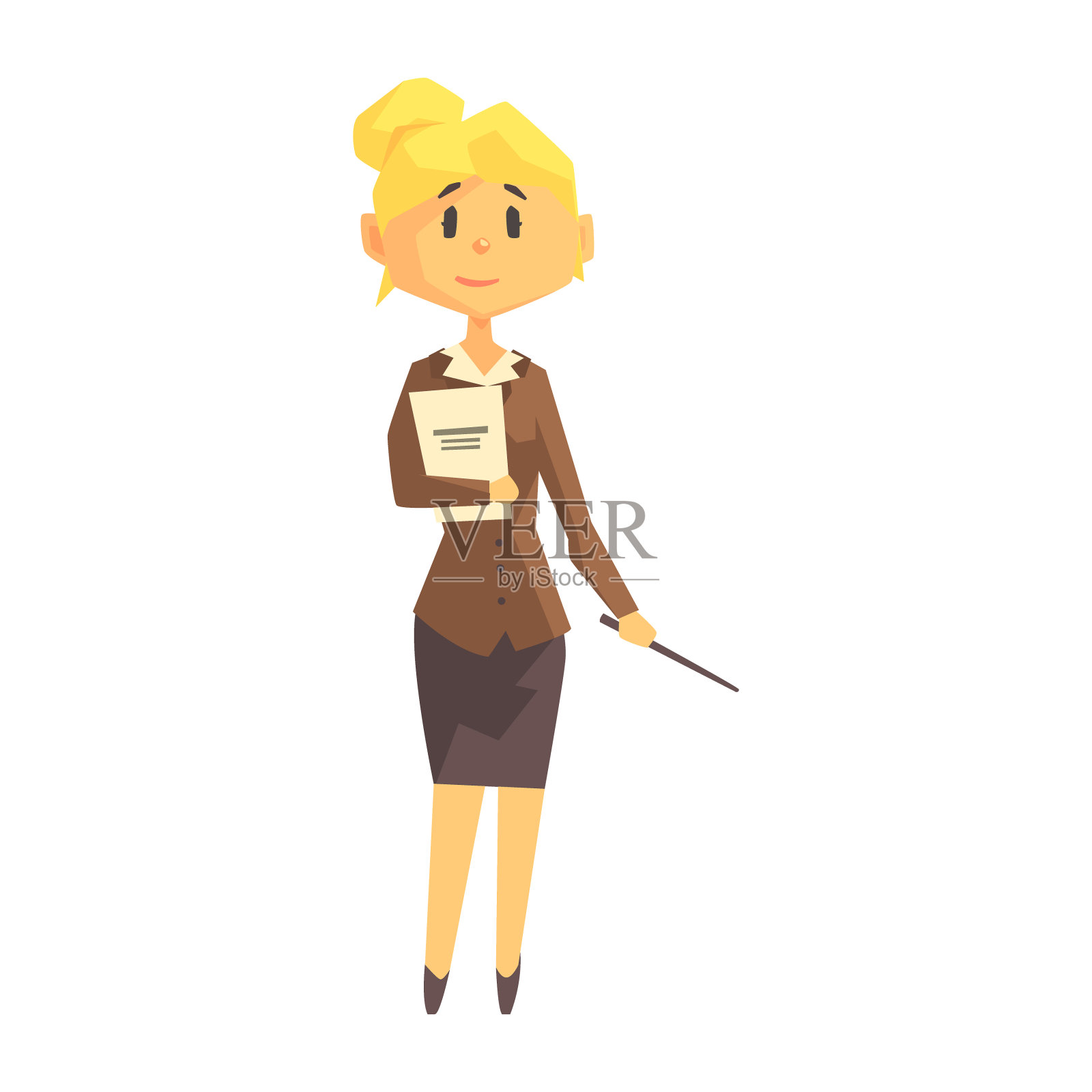 穿着经典服装的年轻女教师设计元素图片