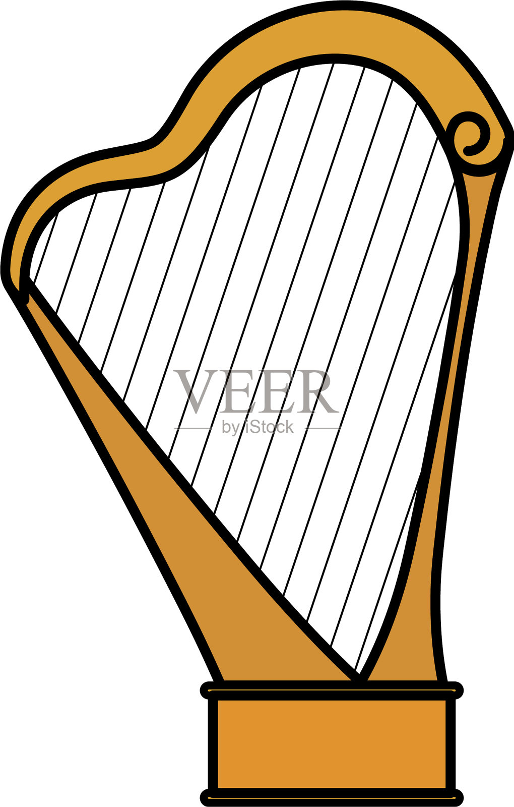 竖琴仪表孤立图标设计元素图片