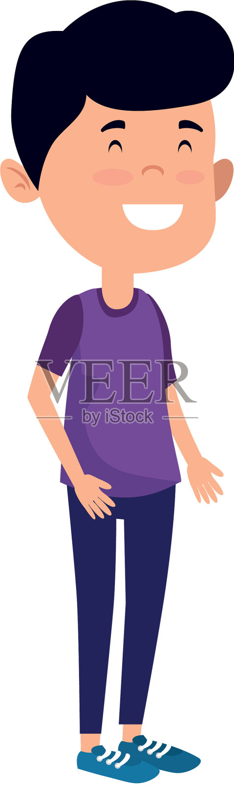 快乐的学生男孩漫画人物设计元素图片