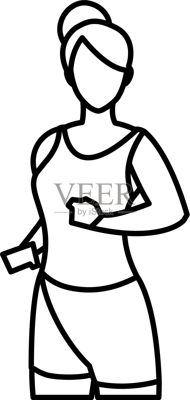 运动女性的跑步性格设计元素图片