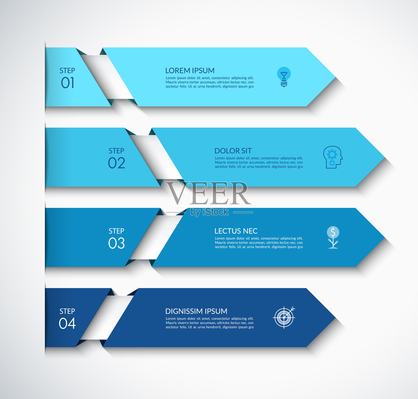 信息图箭头模板与4个选项设计模板素材