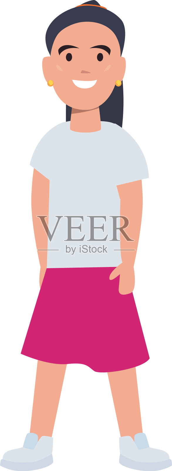 穿着休闲装的年轻女子设计元素图片