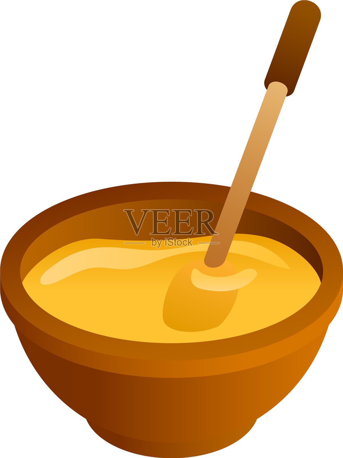 蜂蜜碗图标等距风格设计元素图片