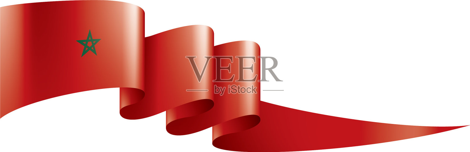 摩洛哥国旗上有白色设计元素图片