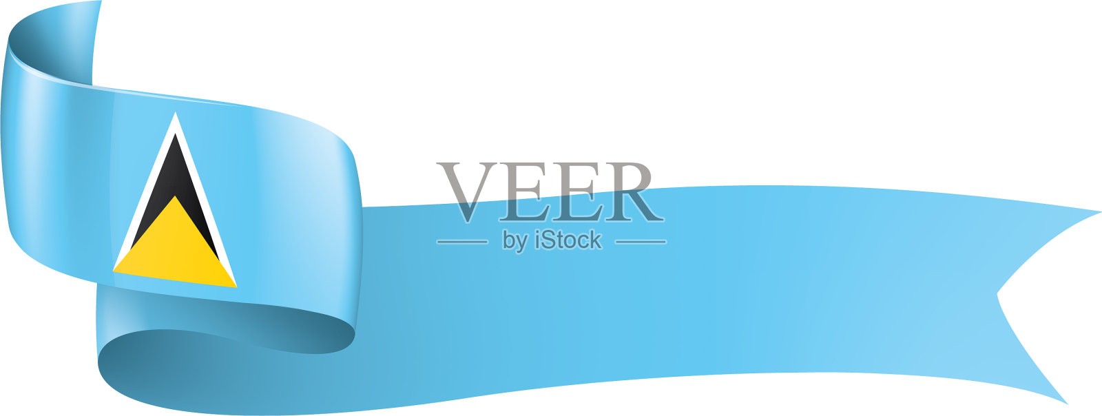 圣卢西亚国旗上有白色设计元素图片