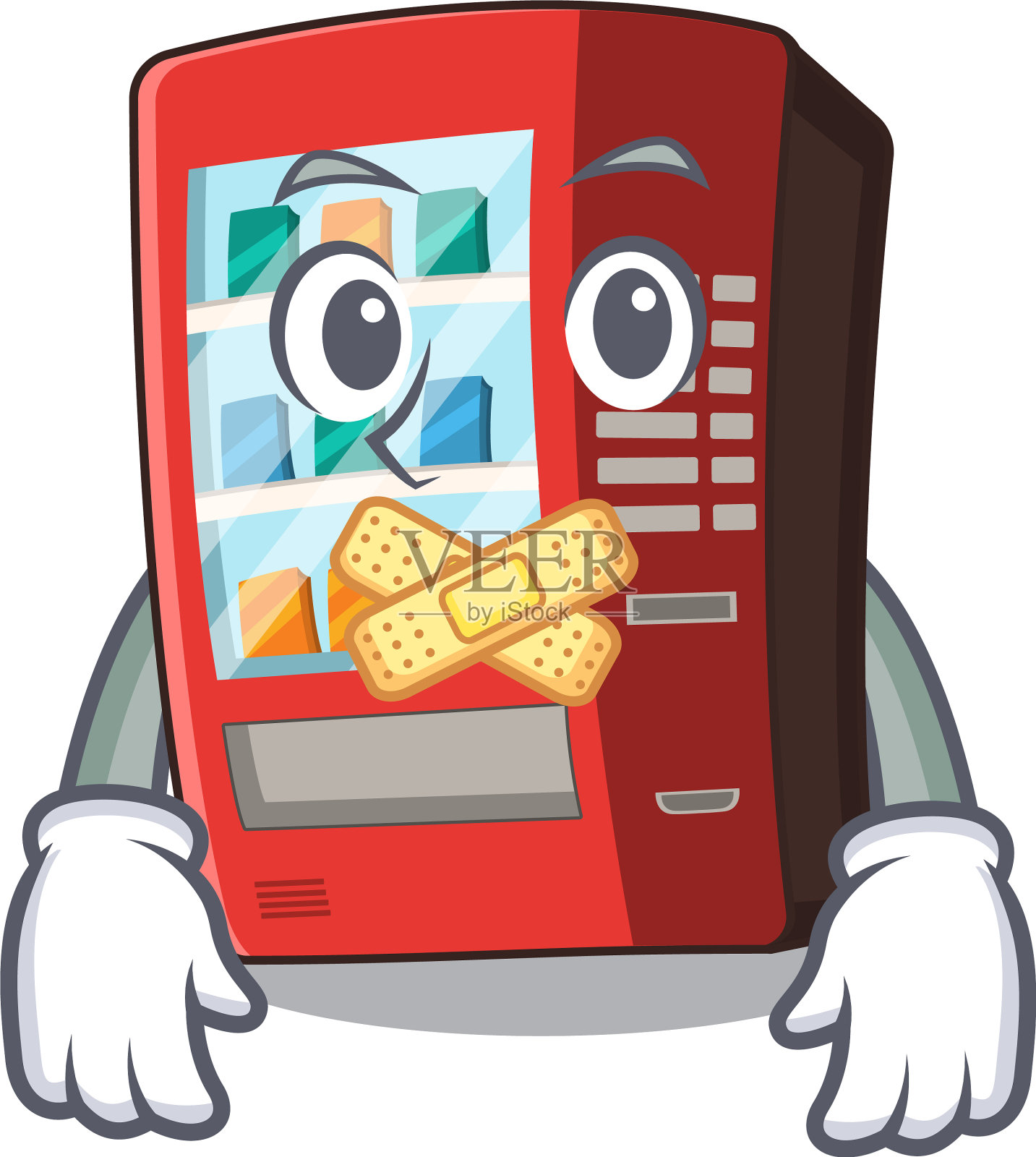 卡通桌上的无声玩具贩卖机设计元素图片