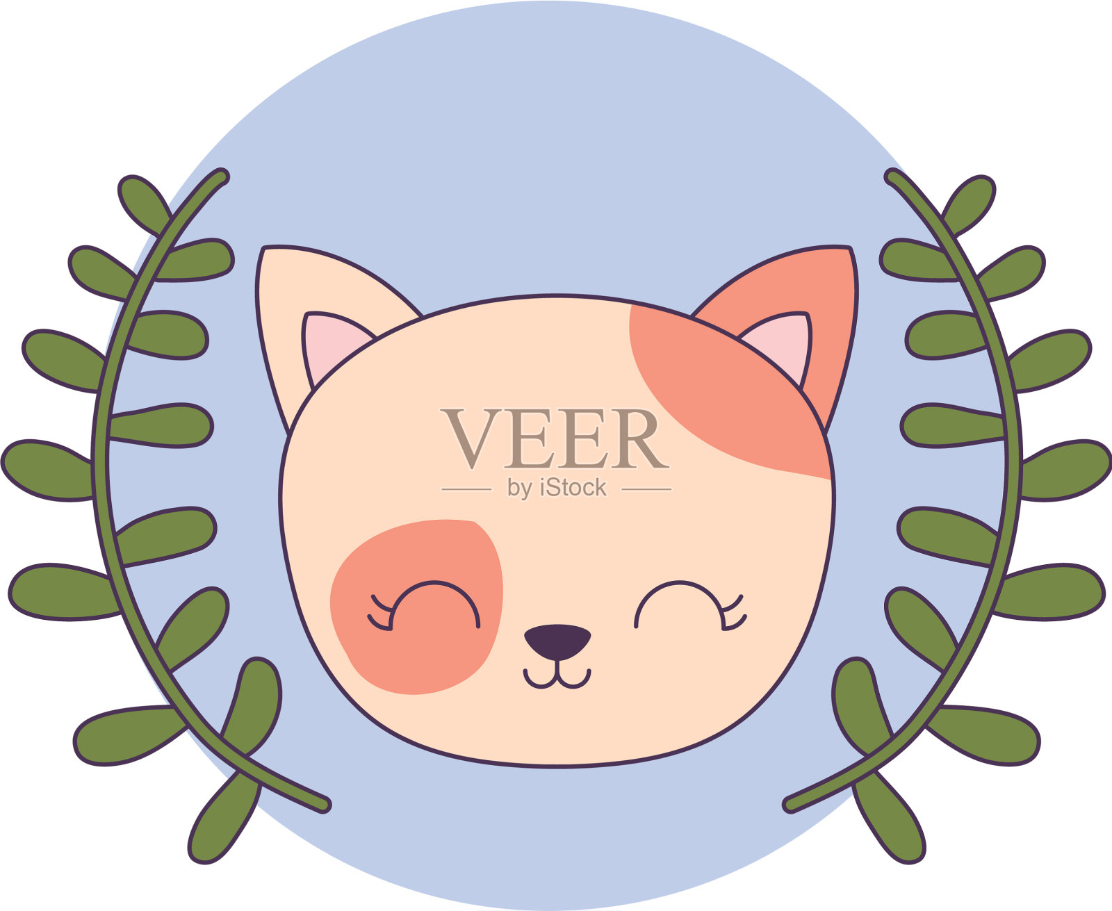 可爱的冠叶猫动物设计元素图片