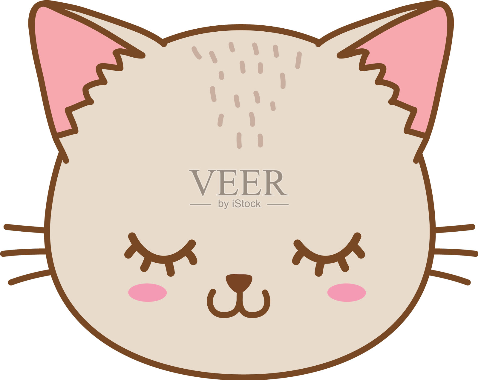 猫脸眨眼睛设计元素图片