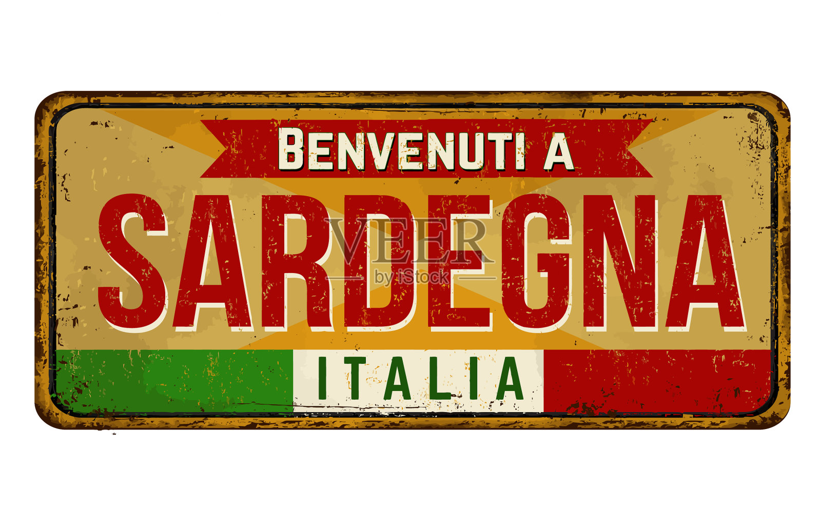 欢迎来到撒丁岛意大利语遗迹设计元素图片