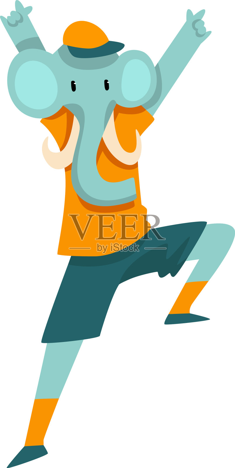 人与象头时尚动物性格设计元素图片