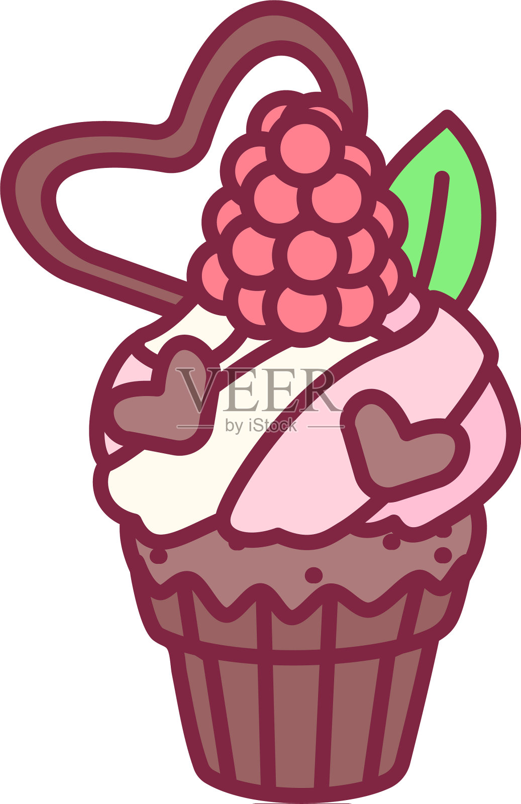 可爱的纸杯蛋糕艺术设计元素图片