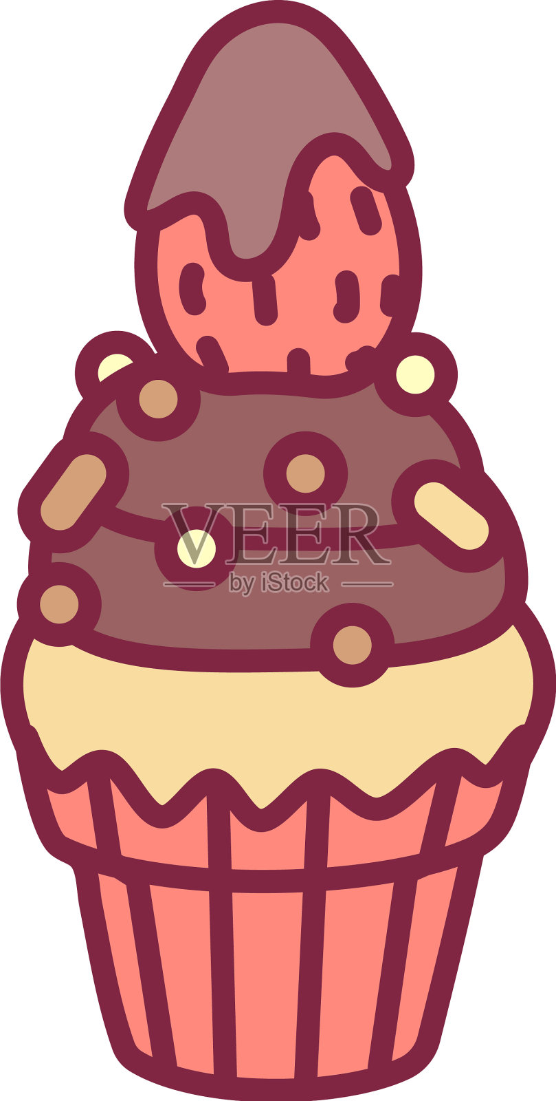 可爱的纸杯蛋糕艺术设计元素图片