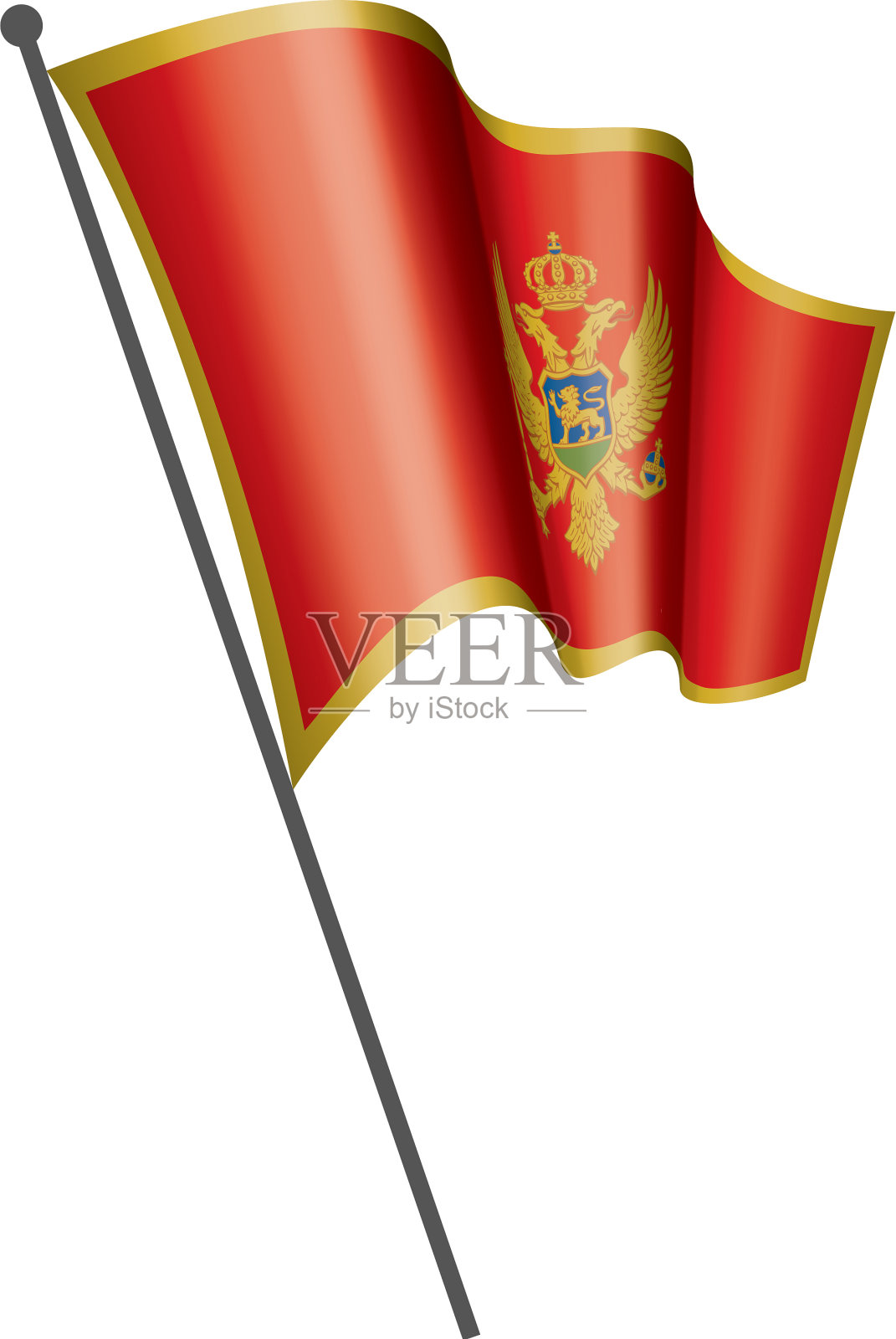 黑山国旗上有白色设计元素图片