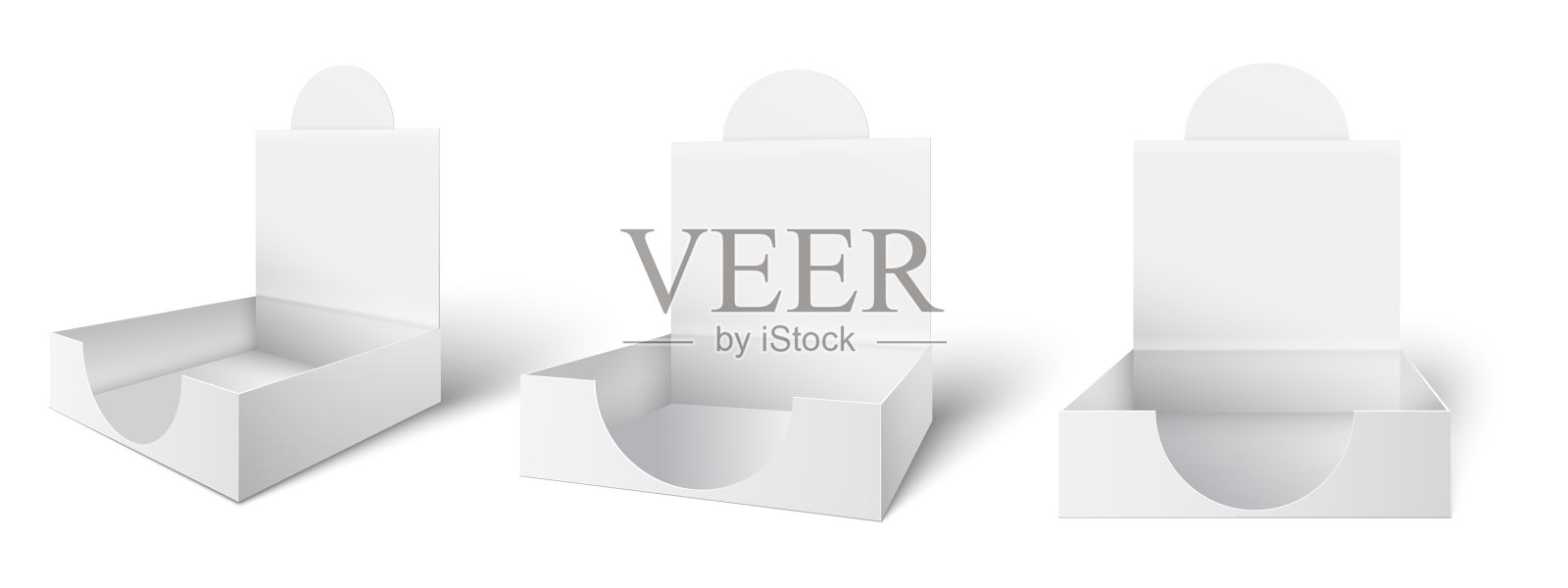 纸板柜台显示盒子台面设计元素图片