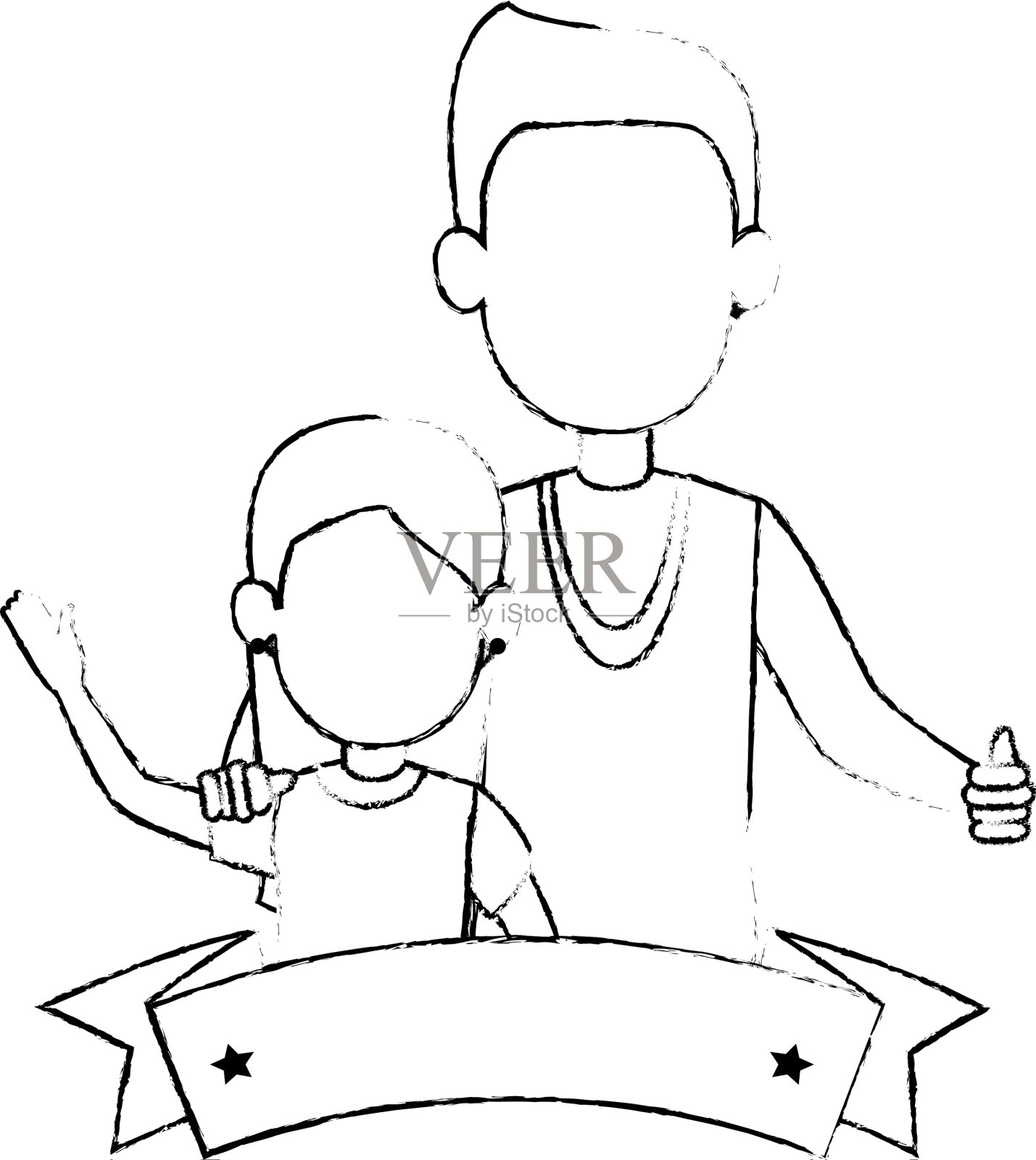 最好的爸爸和小女儿角色设计元素图片