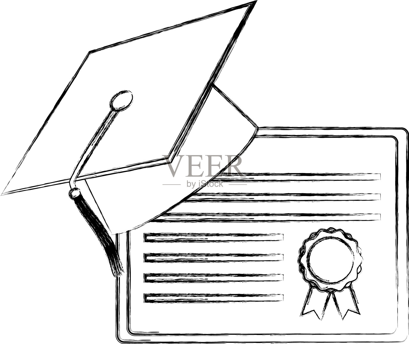 毕业帽和毕业证书设计元素图片