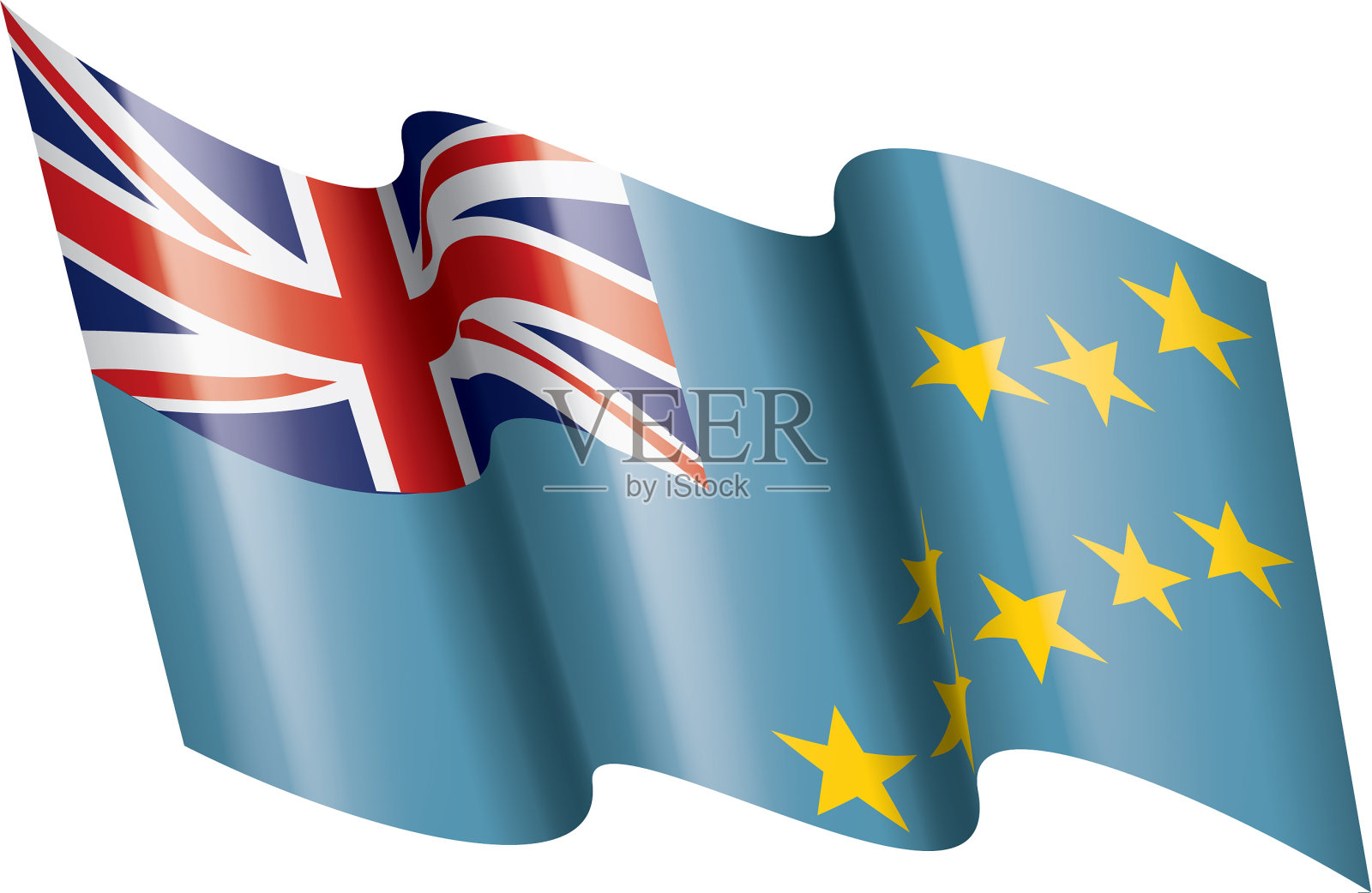 图瓦卢国旗上的白色设计元素图片