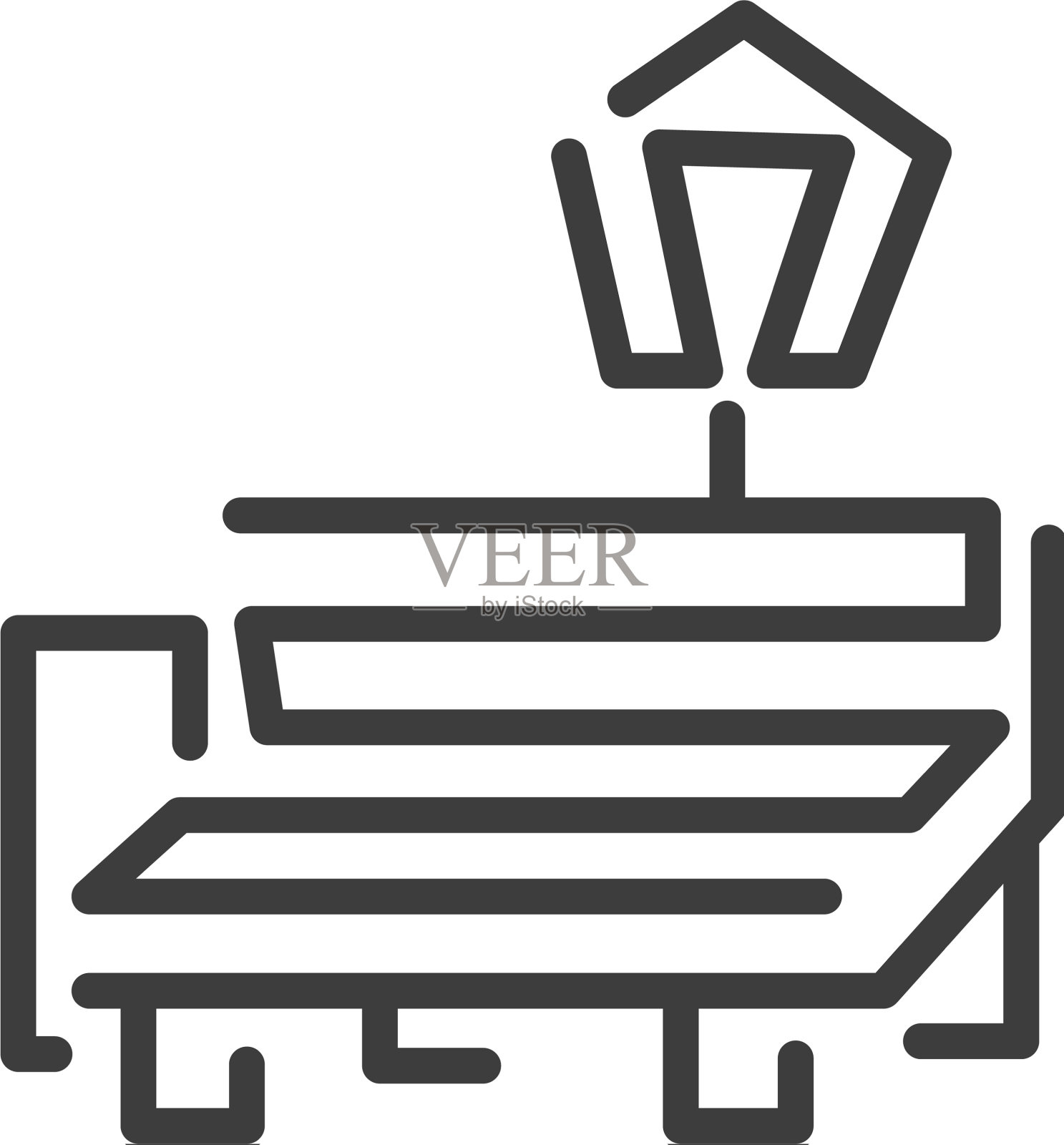 城市和城市元素图标-长凳和灯笼图标素材