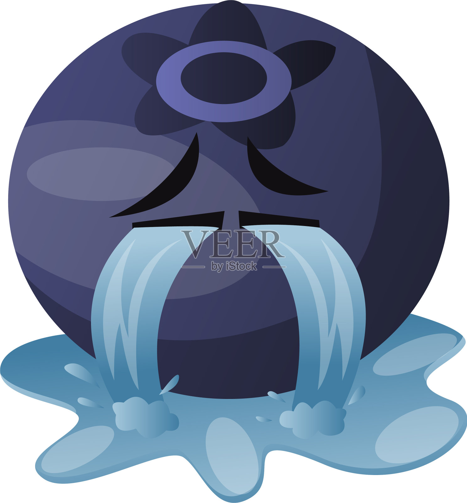 蓝莓在白色的背景下哭泣设计元素图片