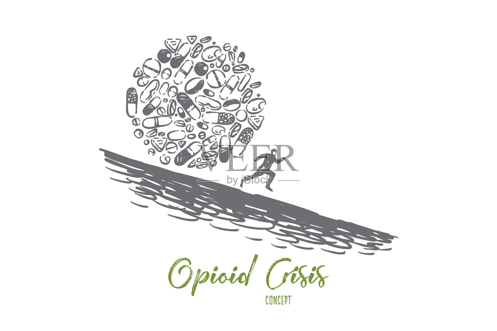 药物的健康风险和损害止痛药设计元素图片