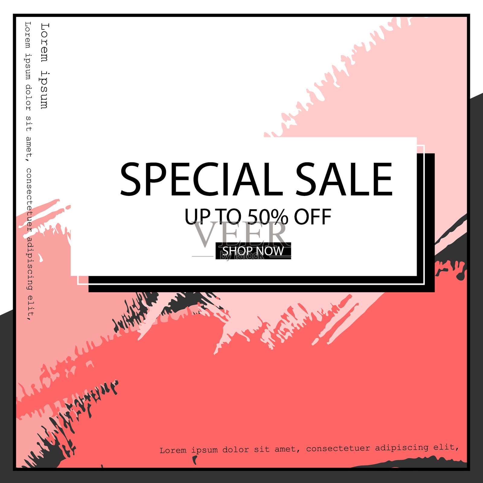 为社交媒体设计的现代方形横幅设计模板素材