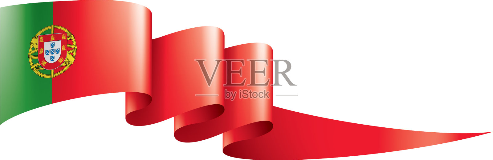 葡萄牙国旗上有白色设计元素图片