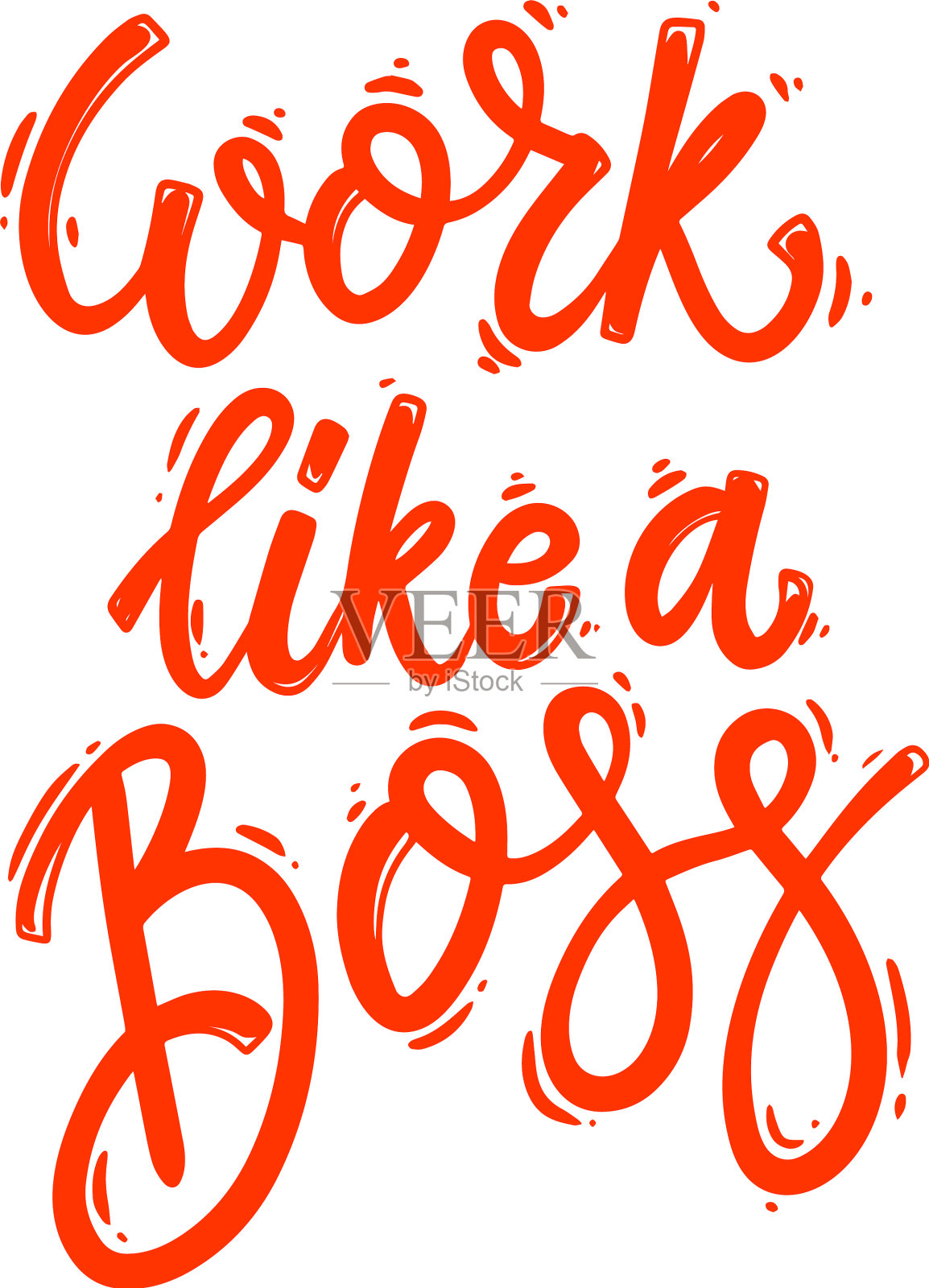 工作就像老板在明信片上写短语一样设计元素图片