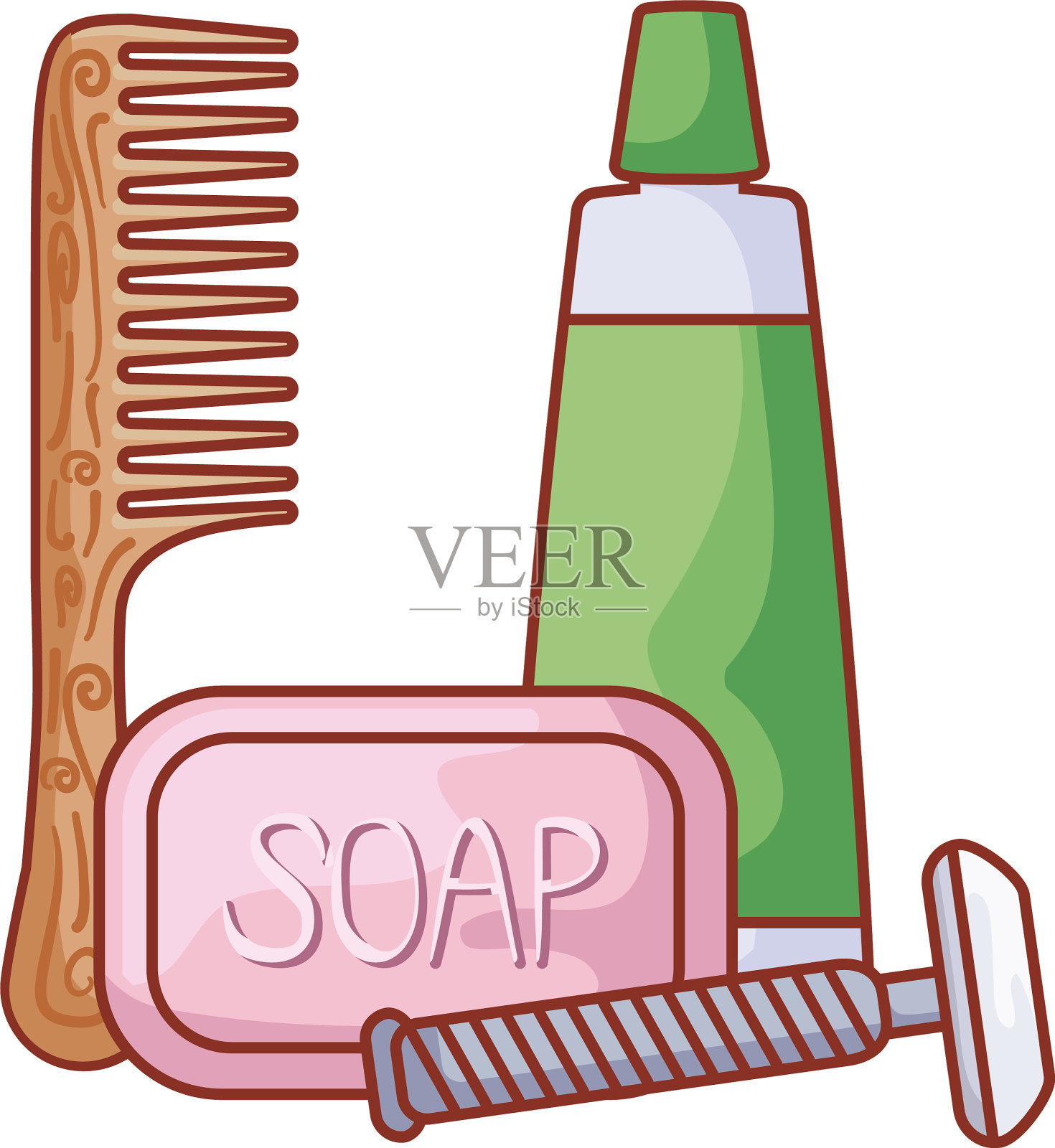 头发梳与配件配件个人设计元素图片