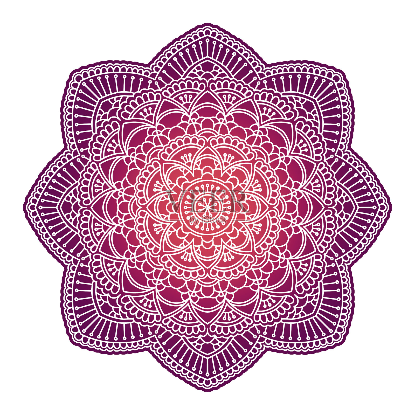 梯度曼荼罗圈民族装饰手设计元素图片