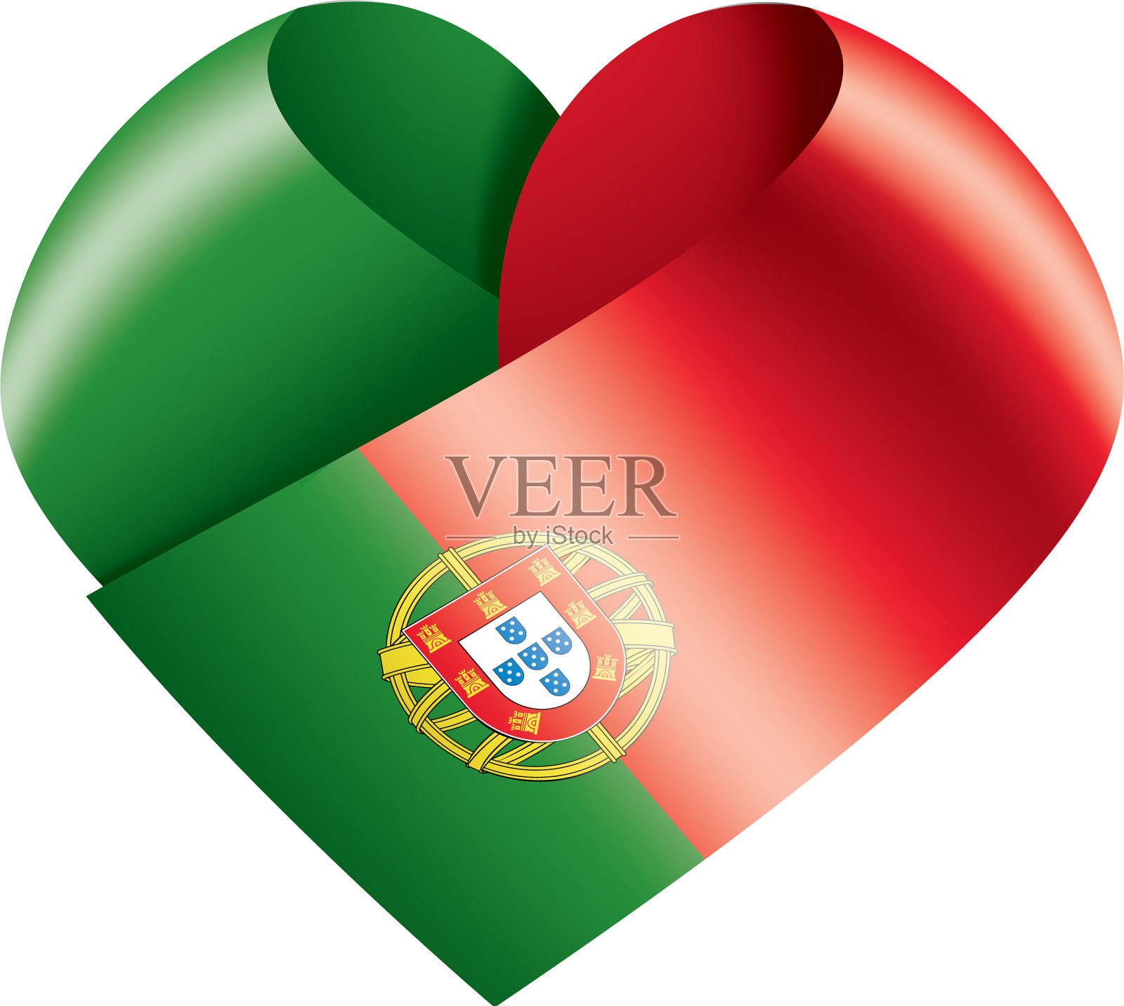 葡萄牙国旗上有白色设计元素图片