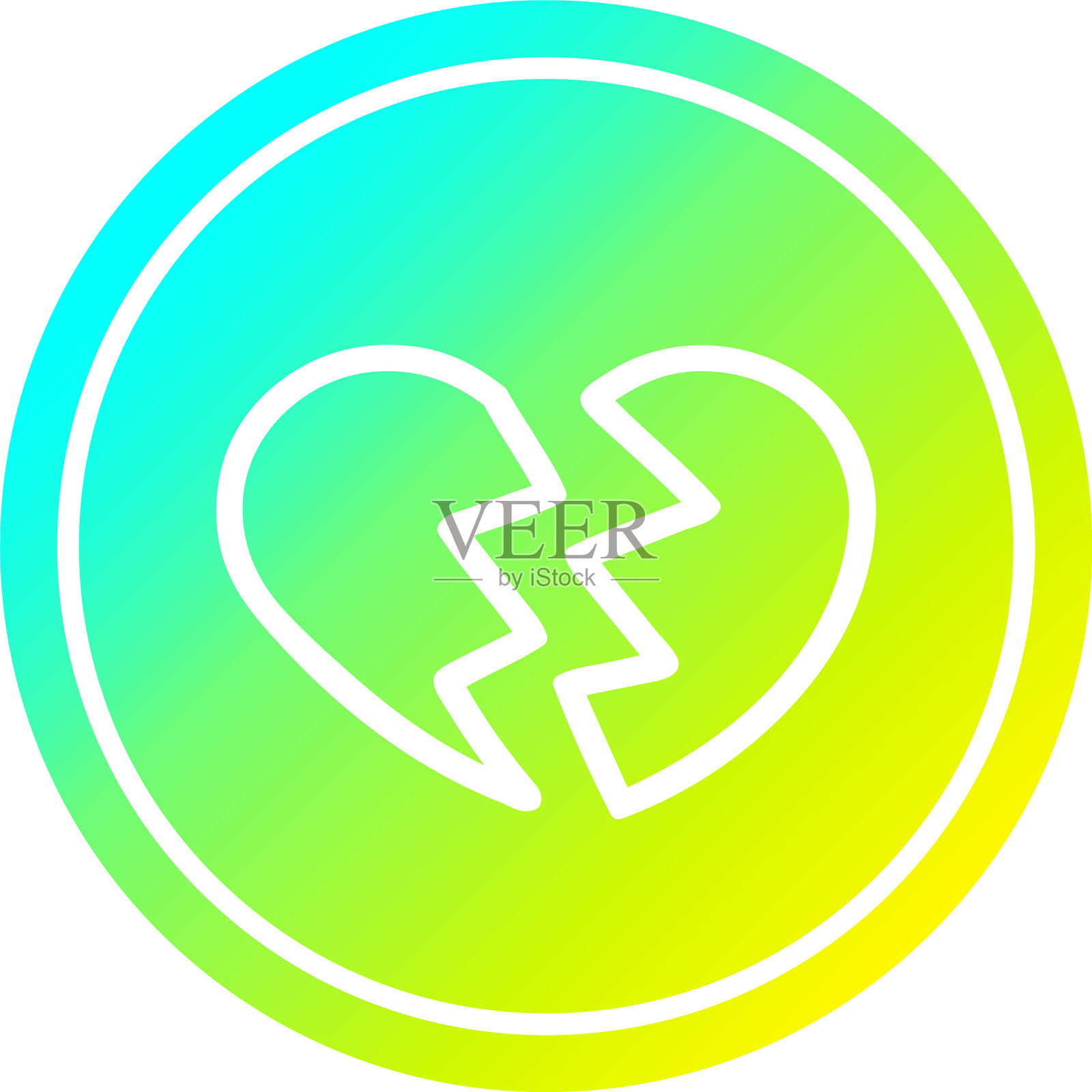 冷梯度谱中的碎心圆设计元素图片