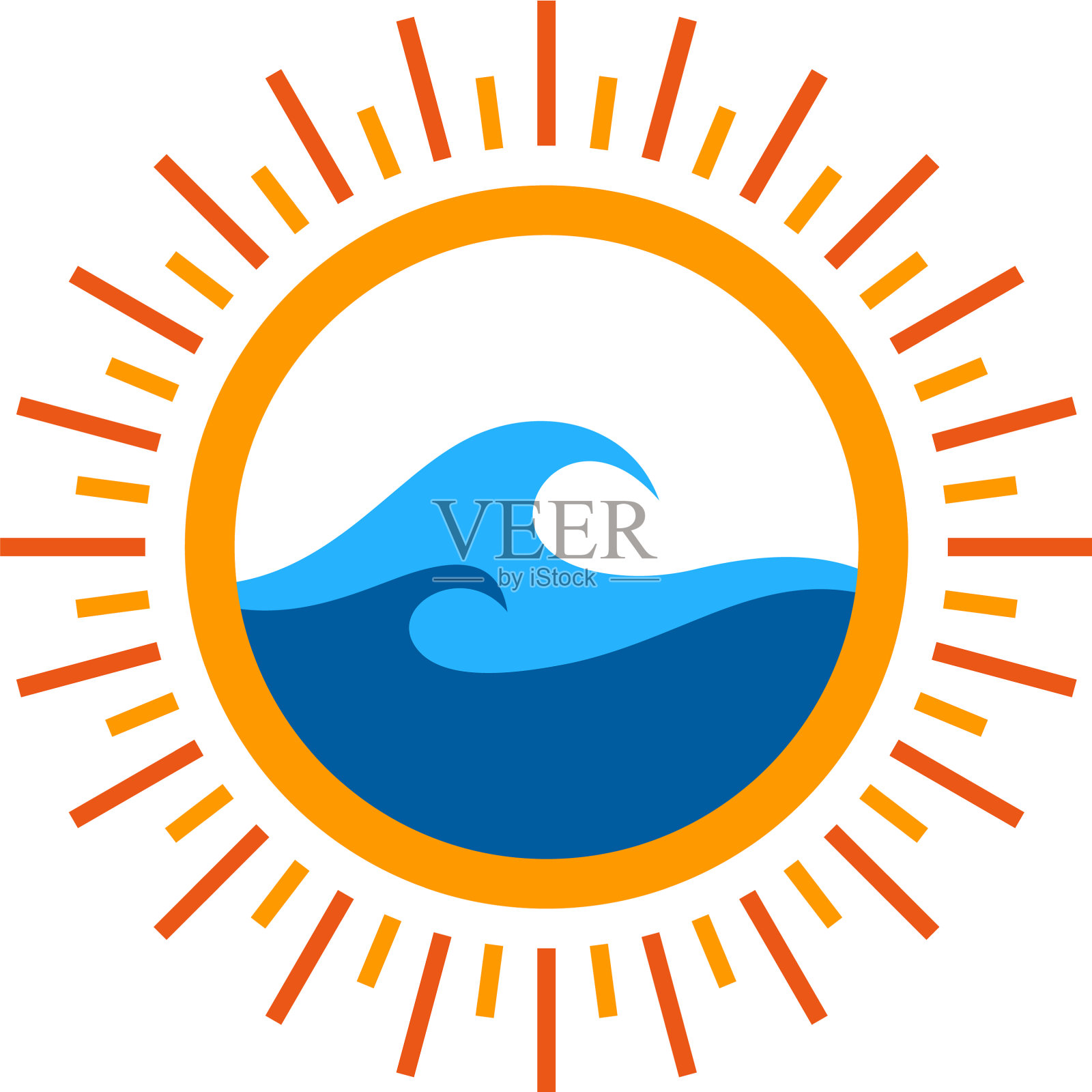 波浪太阳标志图标设计设计元素图片