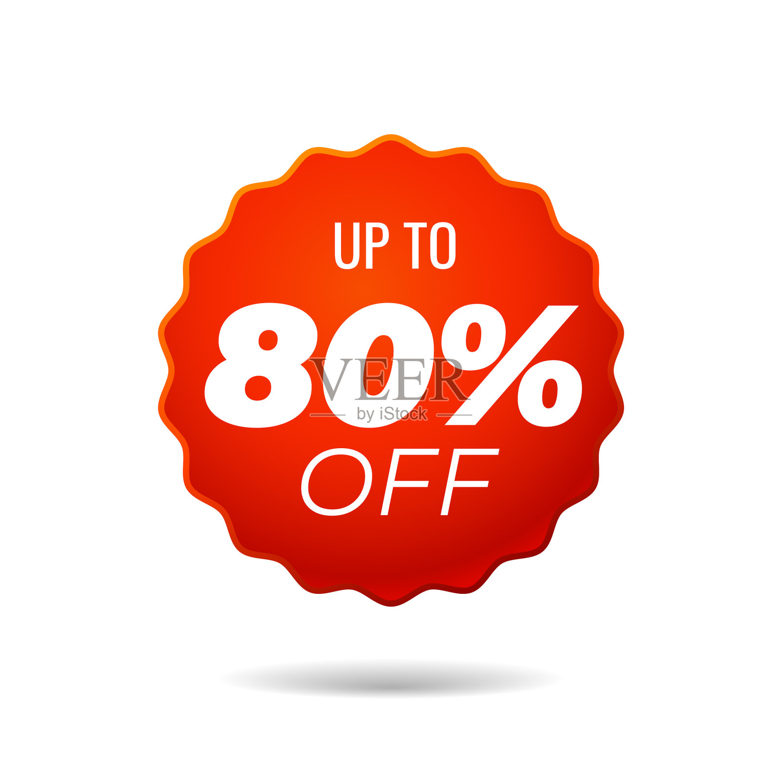 红色贴纸，八折优惠设计元素图片