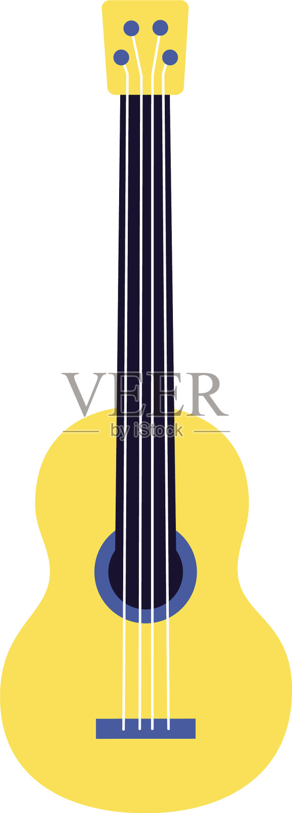 白色背景上的古典吉他乐器设计元素图片