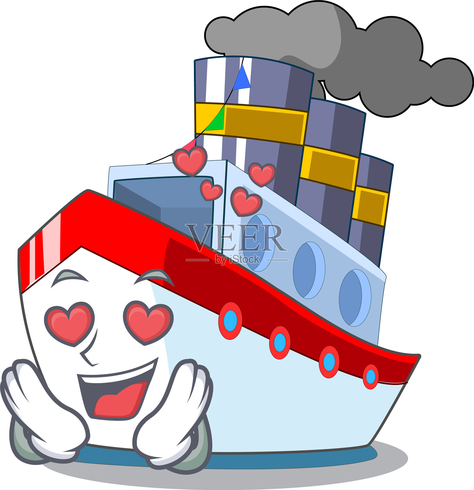 在爱情豪华的品格船驶向港口设计元素图片