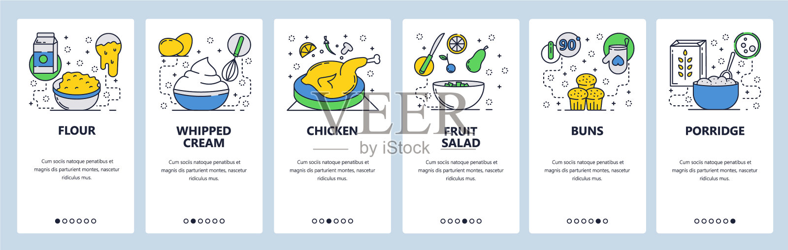 网站登陆屏幕上显示的是早餐设计模板素材