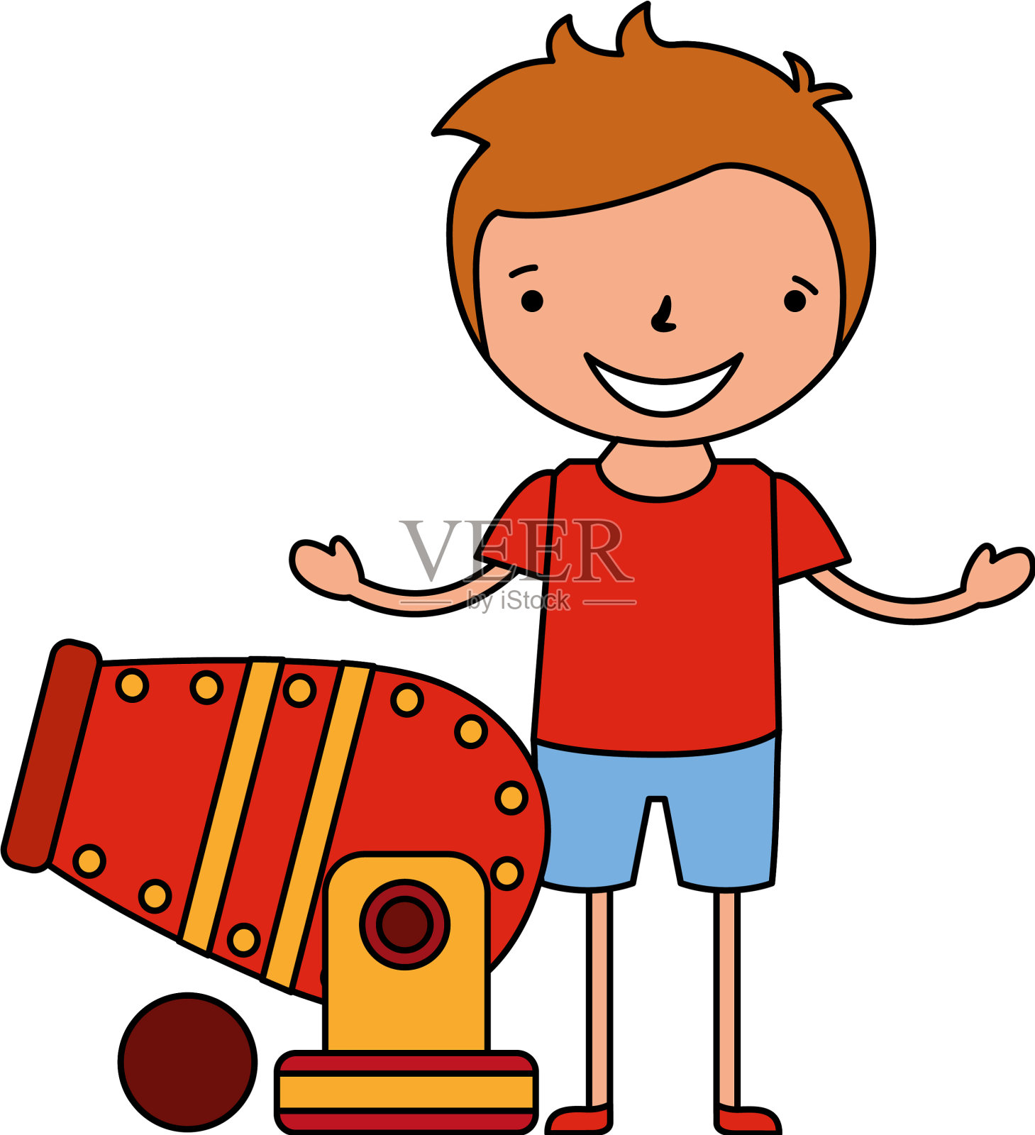 快乐的男孩与大炮马戏团嘉年华设计元素图片