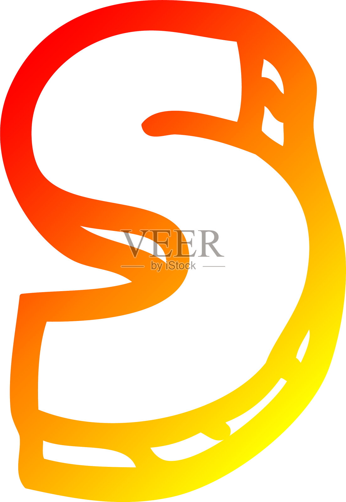暖梯度线绘制卡通字母s设计元素图片