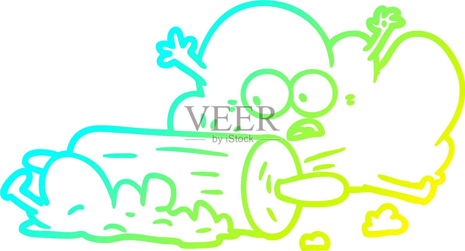 冷梯度线绘制卡通面团设计元素图片