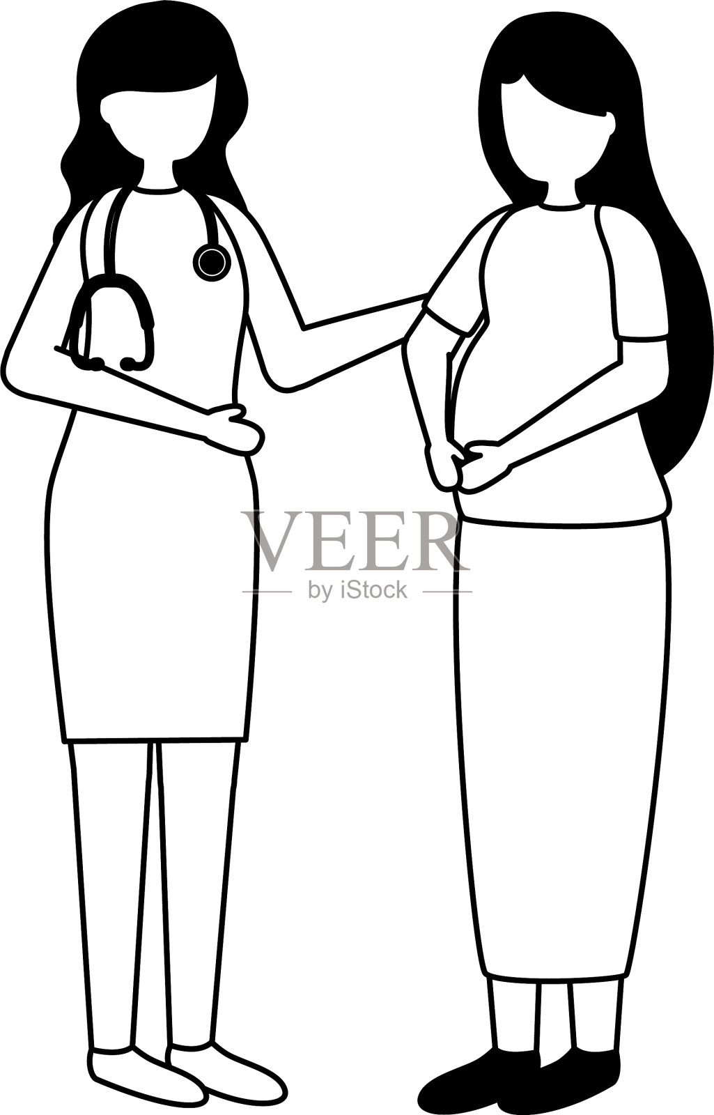 怀孕和孕妇场景flat设计元素图片