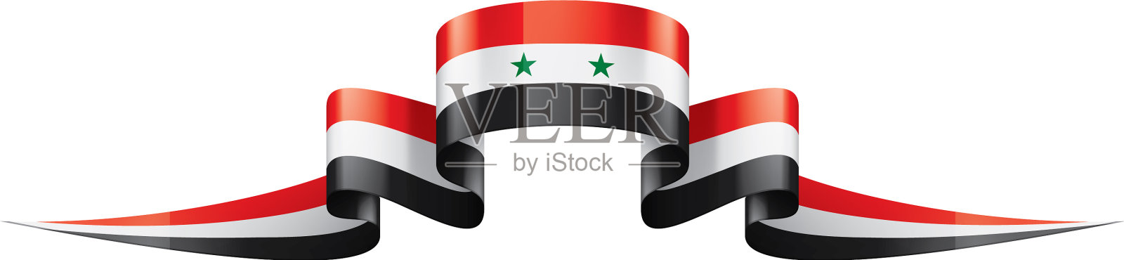 一面白色的叙利亚国旗设计元素图片